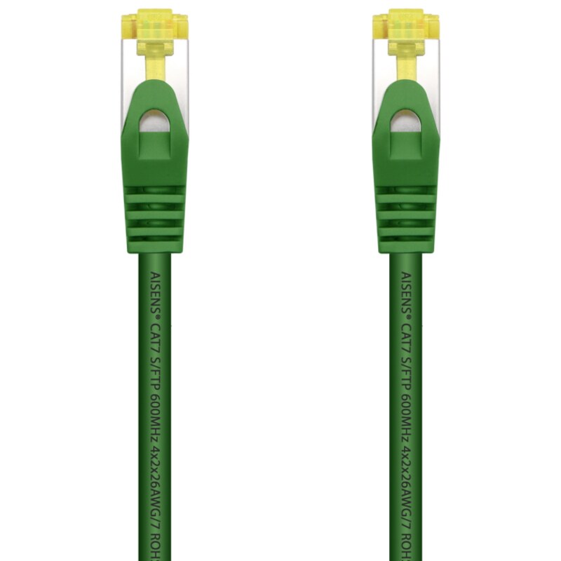 AISENS Cable De Red Latiguillo RJ45 LSZH Cat.7 600 MHz S/FTP PIMF AWG26, Verde, 0.5 m