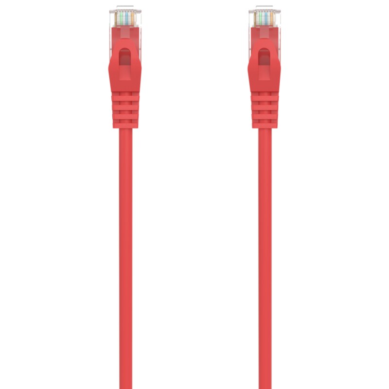 AISENS Cable de Red Latiguillo RJ45 LSZH Cat.6A 500 Mhz UTP AWG24, Rojo, 0.5M
