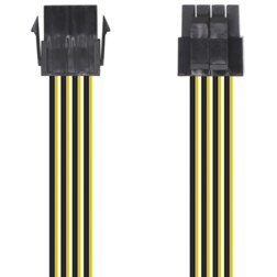 AISENS Cable Alimentación, 8pin/H-4+4pin/M, 30cm