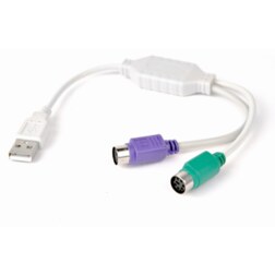 Gembird UAPS12 cable ps/2 0,3 m 2x 6-p Mini-DIN USB A Blanco