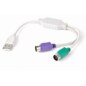 Gembird UAPS12 cable ps/2 0,3 m 2x 6-p Mini-DIN USB A Blanco