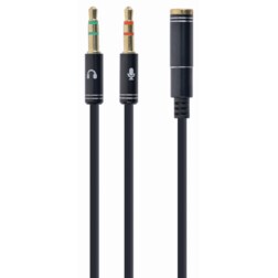 Gembird !Adapter audio stereo 3.5mm mini Jack/4PIN/ cable de audio 0,2 m 3,5mm 2 x 3.5mm Negro