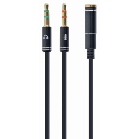 Gembird !Adapter audio stereo 3.5mm mini Jack/4PIN/ cable de audio 0,2 m 3,5mm 2 x 3.5mm Negro