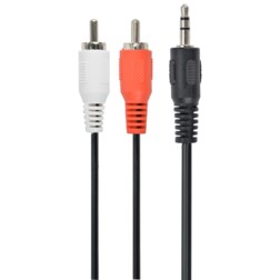 Gembird 1.5m, 3.5mm/2xRCA, M/M cable de audio 1,5 m 3,5mm Negro, Rojo, Blanco