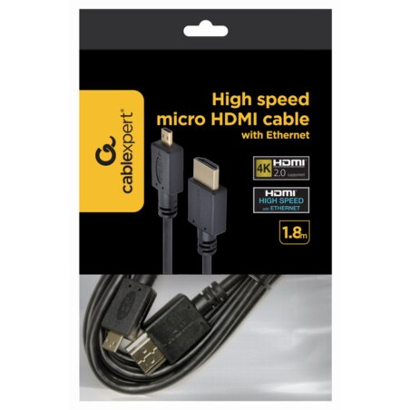 Gembird 1.8m HDMI-M/micro HDMI-M cable HDMI 1,8 m HDMI tipo A (Estándar) HDMI tipo D (Micro) Negro