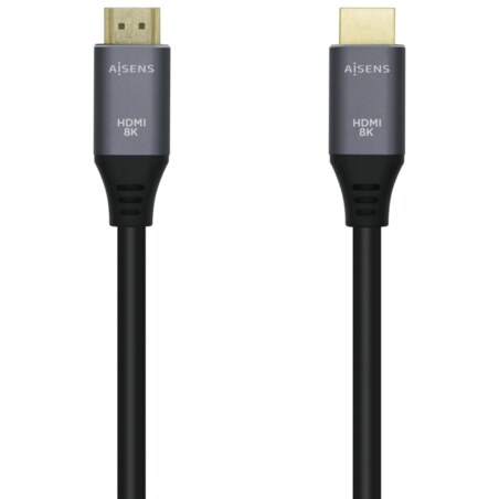 AISENS Cable HDMI V2.1 Ultra Alta Velocidad / HEC 8k@60Hz 48Gbps, A/M-A/M, Gris/Negro, 0.5m
