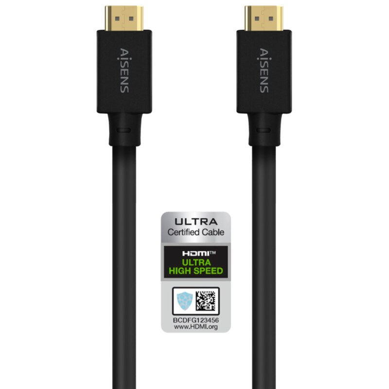 AISENS Cable HDMI V2.1 Ultra Alta Velocidad / Hec 8K@60Hz 48Gbps, A/M-A/M, Negro, 5.0M