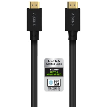 AISENS Cable HDMI V2.1 Ultra Alta Velocidad / Hec 8K@60Hz 48Gbps, A/M-A/M, Negro, 5.0M