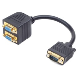 Gembird CC-VGAX2-20CM cable VGA 0,2 m VGA (D-Sub) 2 x VGA (D-Sub) Negro