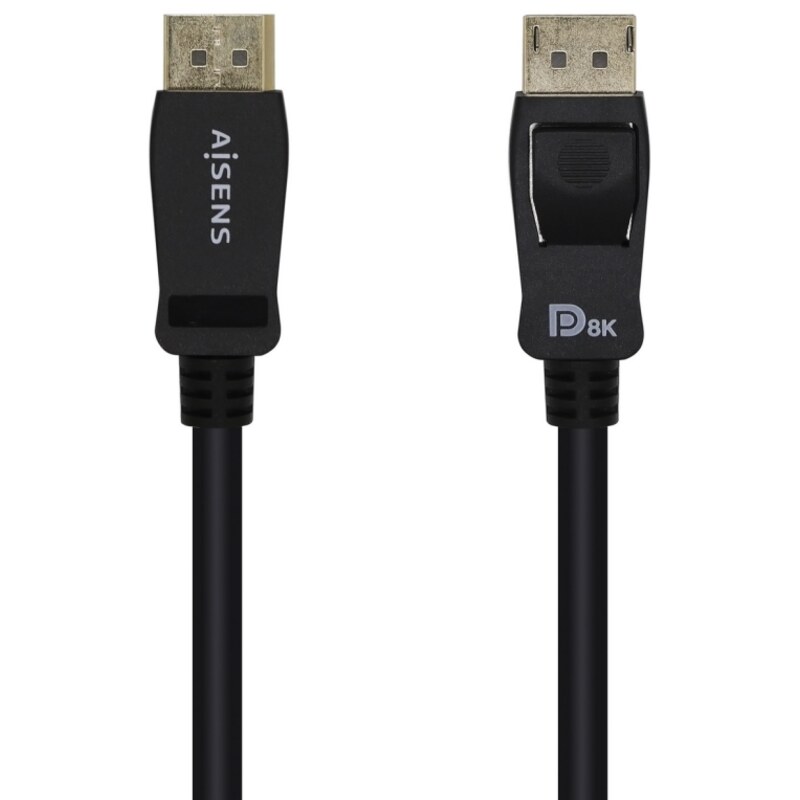 AISENS Cable Displayport Certificado V1.4 8k@60hz, DP/M-DP/M, Negro, 2.0m