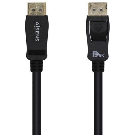 AISENS Cable Displayport Certificado V1.4 8k@60hz, DP/M-DP/M, Negro, 2.0m