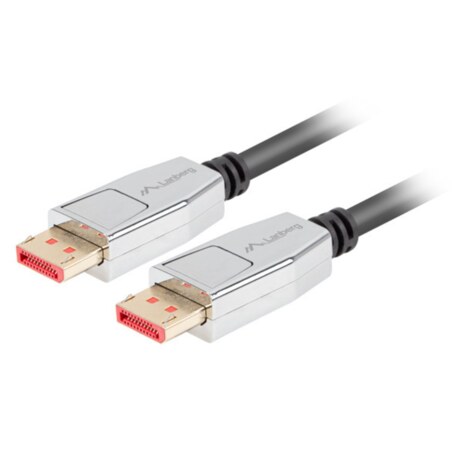 Lanberg CA-DPDP-20CU-0010-BK cable DisplayPort 1 m Negro, Plata