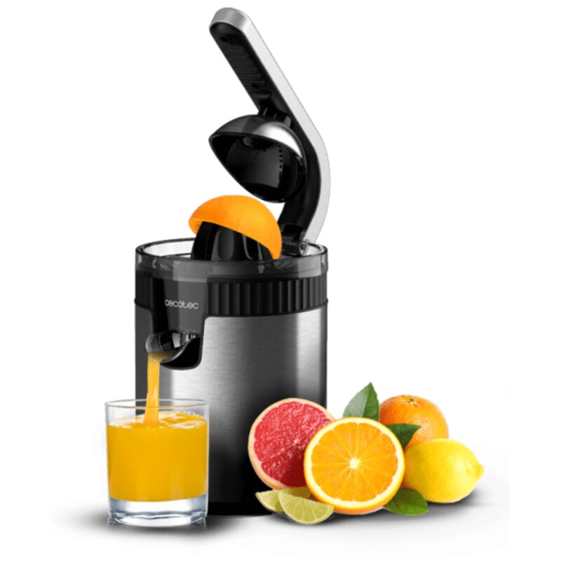 Cecotec Xqueeze RetroJuice 600 Steel Licuadora centrífuga 600 W Negro, Metálico