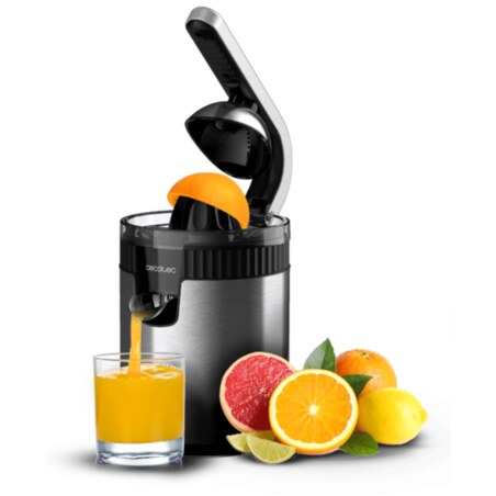 Cecotec Xqueeze RetroJuice 600 Steel Licuadora centrífuga 600 W Negro, Metálico