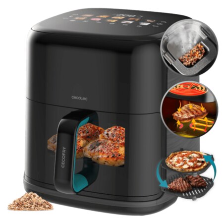 Cecotec Cecofry&Grill Smokin'Prime 6500 Sencillo 6,5 L Independiente 2200 W Freidora de aire caliente Negro