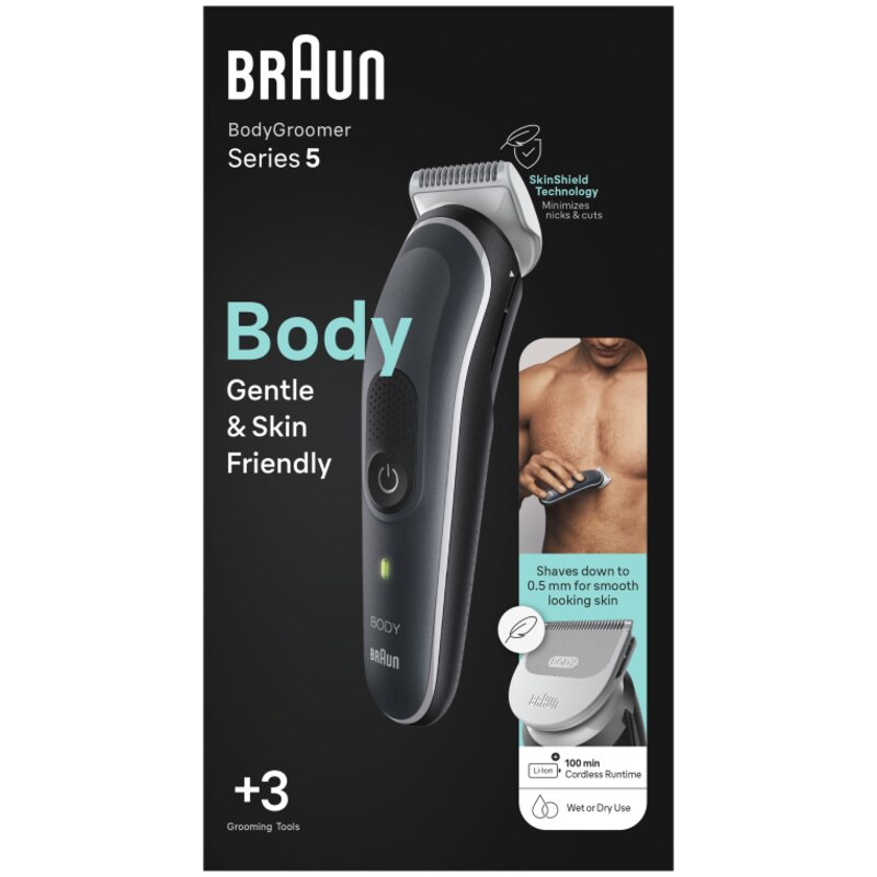 Braun BodyGroomer BG5340 Negro, Plata