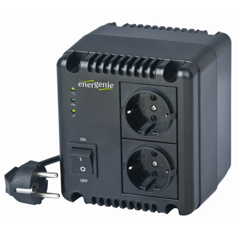 EnerGenie EG-AVR-1001 regulador de voltaje 2 salidas AC 140 - 270 V Negro