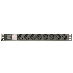 Gembird EG-PDU-014-C14 unidad de distribución de energía (PDU) 8 salidas AC 1U Negro