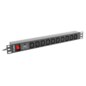 Lanberg PDU-10I-0200-IEC-BK unidad de distribución de energía (PDU) 10 salidas AC 1U Negro