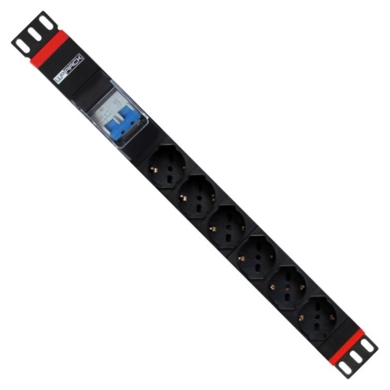 WP WPN-PDU-G02-06 unidad de distribución de energía (PDU) 6 salidas AC 1U Negro, Rojo