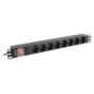 Lanberg PDU-08F-0200-BK unidad de distribución de energía (PDU) 8 salidas AC 1U Negro