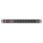 Lanberg PDU-08I-0200-C20-BK unidad de distribución de energía (PDU) 8 salidas AC 1U Negro