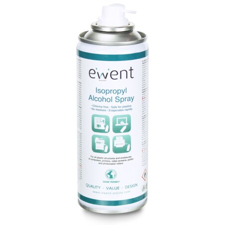Ewent EW5613 kit de limpieza para computadora Impresora, Portátil, Escáner, PC Espray para limpieza de equipos 200 ml