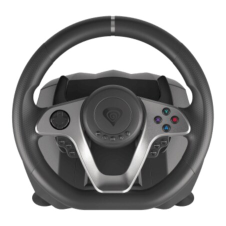 GENESIS Seaborg 400 Negro, Plata USB Volante + Pedales Nintendo Switch, PC, PlayStation 4, Playstation 3, Xbox 360, Xbox One, Xb