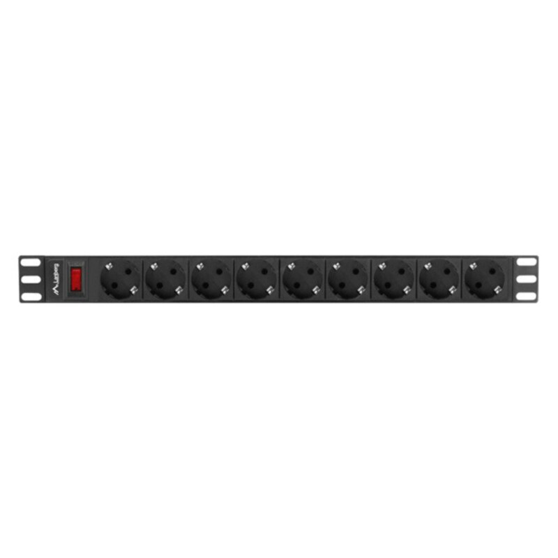 Lanberg PDU-09F-0300-BK unidad de distribución de energía (PDU) 9 salidas AC 1U Negro, Gris