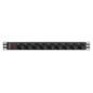 Lanberg PDU-09F-0300-BK unidad de distribución de energía (PDU) 9 salidas AC 1U Negro, Gris