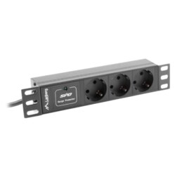Lanberg PDU-03F-0200-BK unidad de distribución de energía (PDU) 3 salidas AC 1U Negro