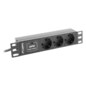 Lanberg PDU-03F-0200-BK unidad de distribución de energía (PDU) 3 salidas AC 1U Negro