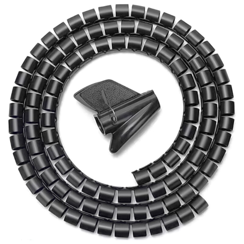 AISENS Organizador de cable en espiral 25mm, Negro, 1.0m