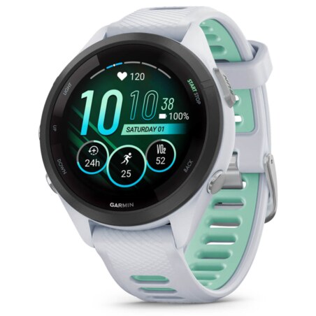 Garmin Forerunner 265S 2,79 cm (1.1") AMOLED 42 mm Digital 360 x 360 Pixeles Pantalla táctil Negro, Blanco Wifi GPS (satélite)