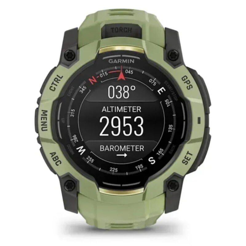 Garmin Instinct 3 AMOLED 3,3 cm (1.3") 50 mm Digital 416 x 416 Pixeles Pantalla táctil Verde, Gris GPS (satélite)