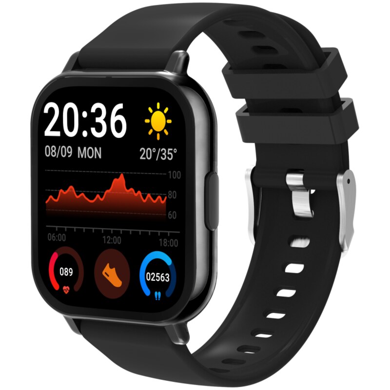 Denver SWC-176B Relojes inteligentes y deportivos 4,6 cm (1.81") TFT Digital Pantalla táctil Negro