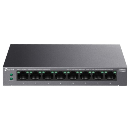 TP-Link LiteWave LS108GP switch No administrado Gigabit Ethernet (10/100/1000) Energía sobre Ethernet (PoE) Negro