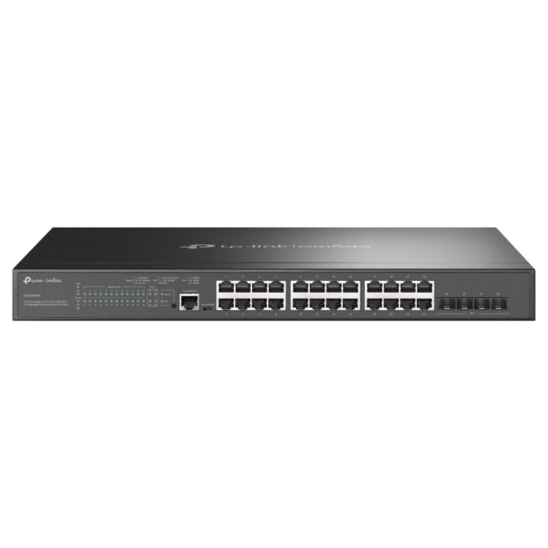 TP-Link Omada SG3428XMP switch Gestionado L2+ Gigabit Ethernet (10/100/1000) Energía sobre Ethernet (PoE) 1U Negro