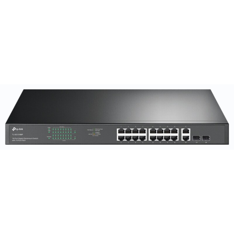 TP-Link TL-SG1218MP switch No administrado Gigabit Ethernet (10/100/1000) Energía sobre Ethernet (PoE) 1U Negro
