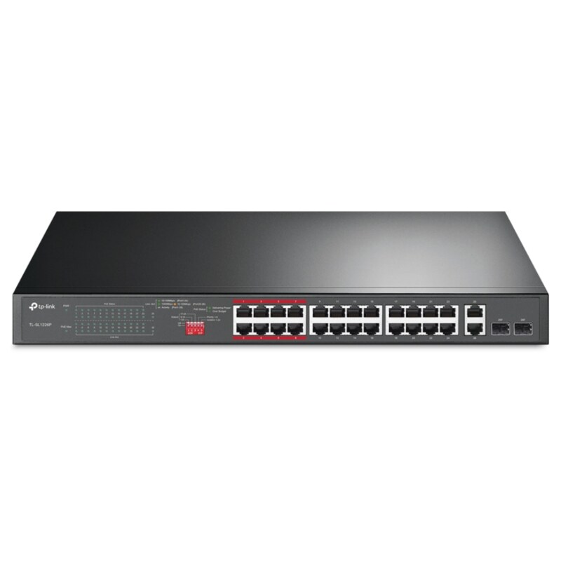 TP-Link TL-SL1226P switch No administrado Gigabit Ethernet (10/100/1000) Energía sobre Ethernet (PoE) 1U Gris