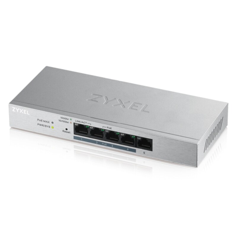 Zyxel GS1200-5HP v2 Gestionado Gigabit Ethernet (10/100/1000) Energía sobre Ethernet (PoE) Gris