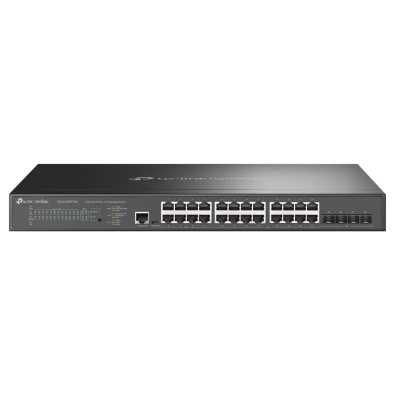 TP-Link Omada SG3428XPP-M2 switch Gestionado L2+ 2.5G Ethernet (100/1000/2500) Energía sobre Ethernet (PoE) 1U Negro