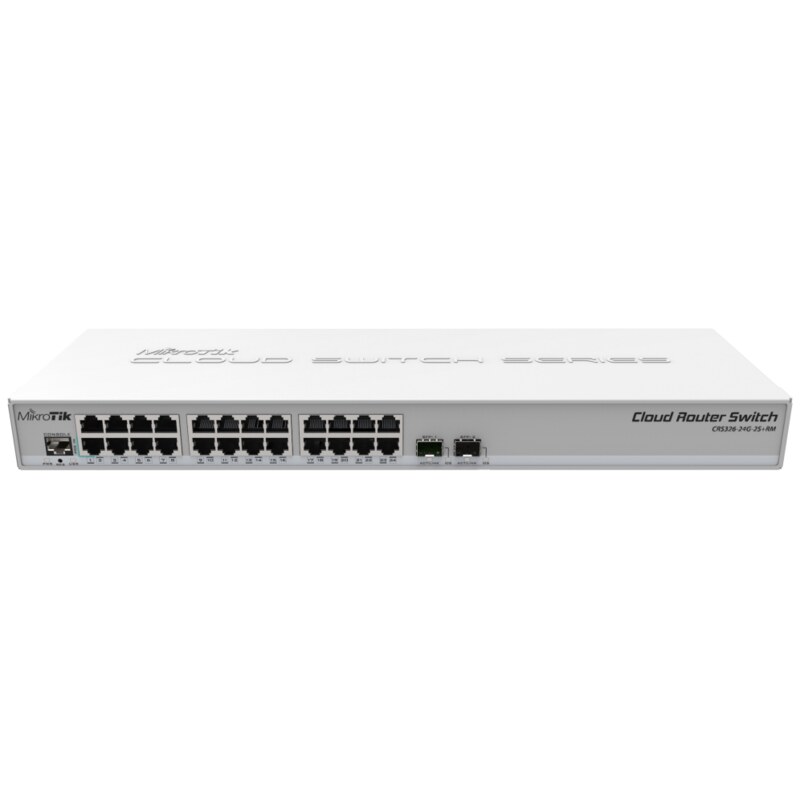 Mikrotik CRS326-24G-2S+RM switch Gestionado L2 Gigabit Ethernet (10/100/1000) Gris