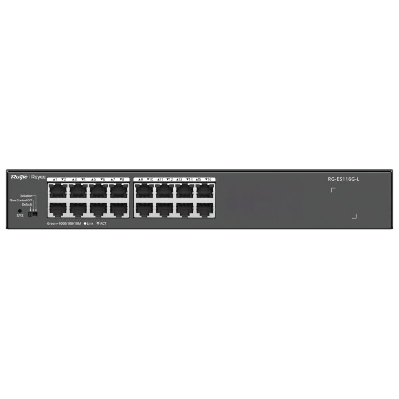 Ruijie Networks RG-ES116G-L switch No administrado L2 Gigabit Ethernet (10/100/1000) Negro
