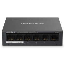 Mercusys MS106LP switch Gestionado Fast Ethernet (10/100) Energía sobre Ethernet (PoE) Negro