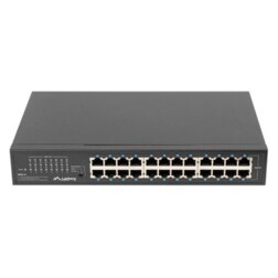 Lanberg RSGE-24 switch No administrado Gigabit Ethernet (10/100/1000) 1U Negro