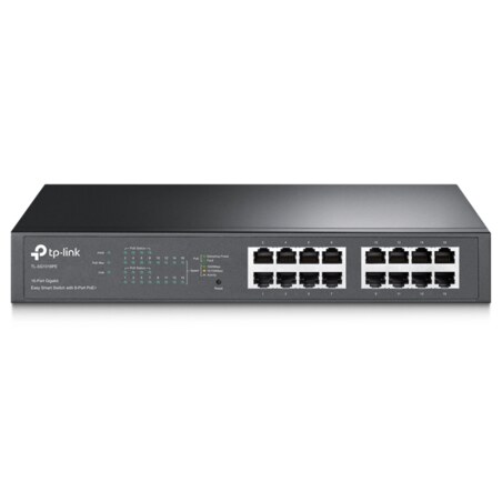 TP-Link TL-SG1016PE Gestionado L2 Gigabit Ethernet (10/100/1000) Energía sobre Ethernet (PoE) 1U Negro