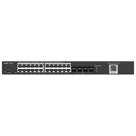 Ruijie Networks RG-NBS3100-24GT4SFP-P switch Gestionado L2 Gigabit Ethernet (10/100/1000) Energía sobre Ethernet (PoE) Negro
