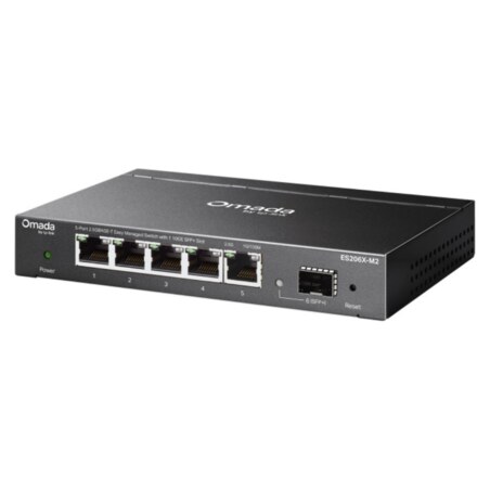 TP-Link Omada ES206X-M2 switch Gestionado L2 2.5G Ethernet (100/1000/2500) Montaje en pared/escritorio Negro