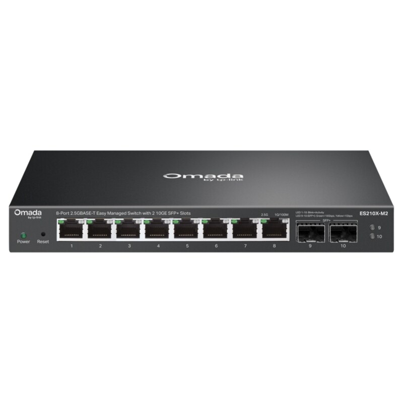 TP-Link ES210X-M2 switch Gestionado 2.5G Ethernet (100/1000/2500) Montaje en pared/escritorio Negro